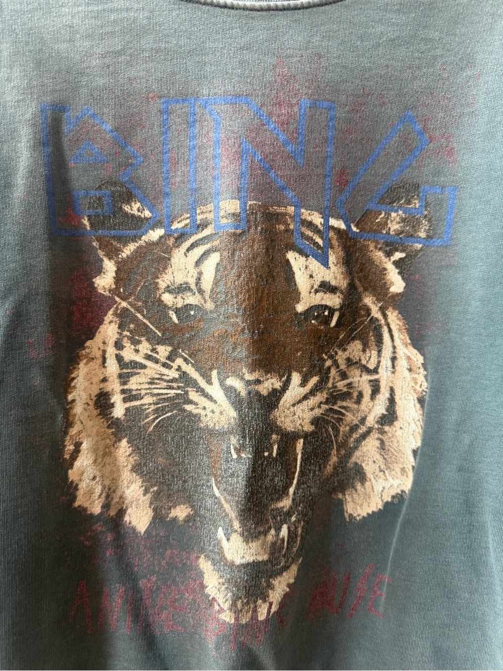 Anine Bing Gray Graphic Tiger Crewneck Sweatshirt - Picture 2 of 6